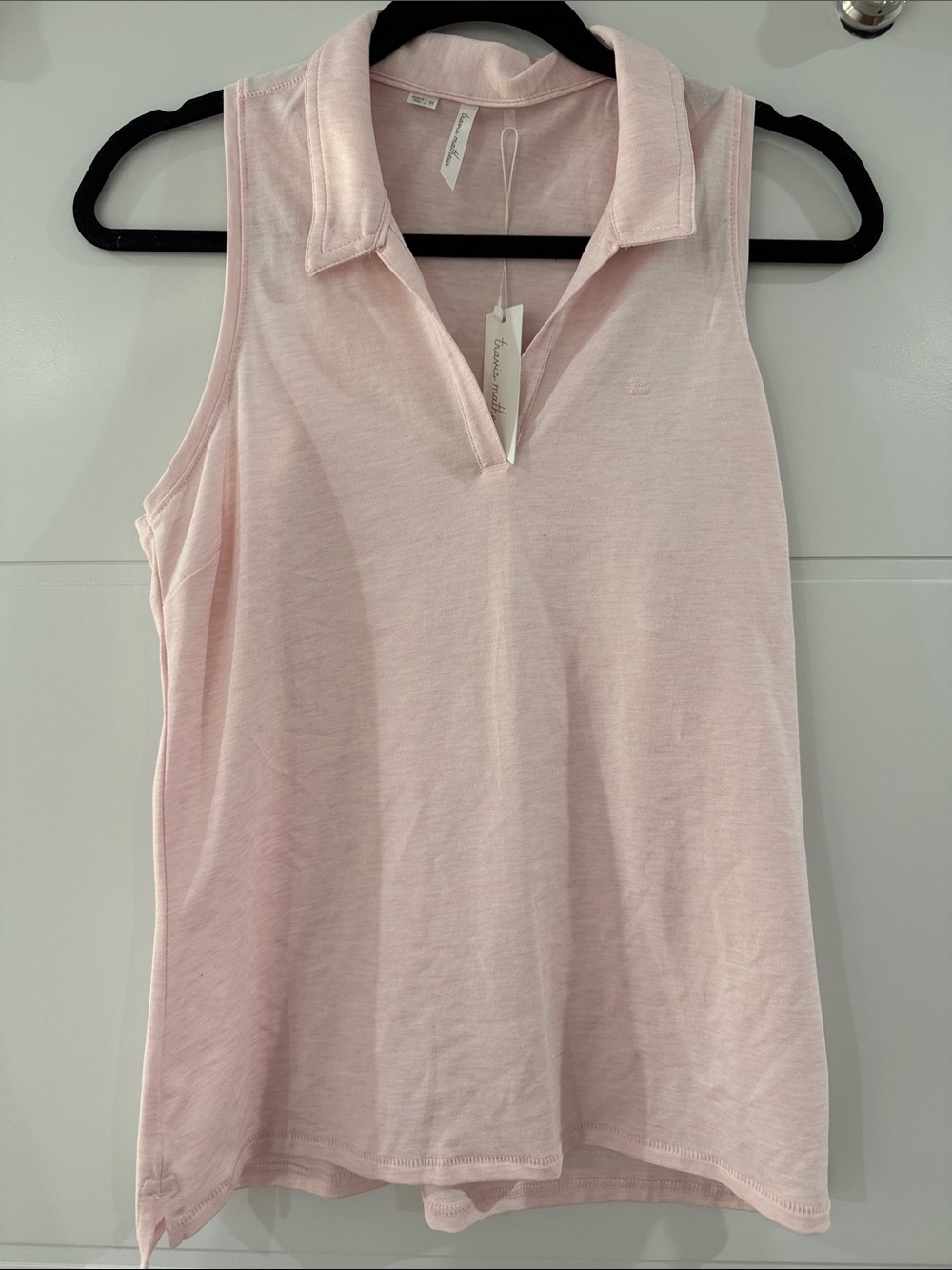 Travis Mathew Sleeveless Polo Tank - Pale Pink